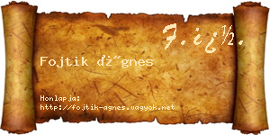 Fojtik Ágnes névjegykártya