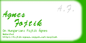 agnes fojtik business card