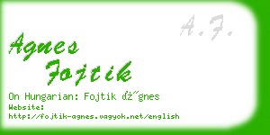 agnes fojtik business card